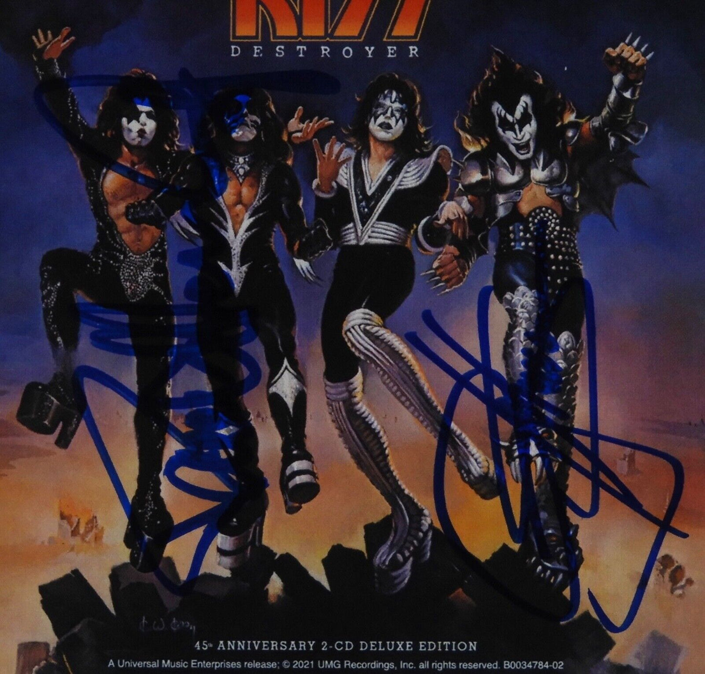 KISS Destroyer Anniversary JSA Signed Autograph CD Paul Stanley Gene Simmons