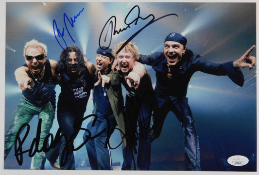 Scorpions JSA Fully Signed Autograph Photo Rudolf Schenker Klaus Meine +