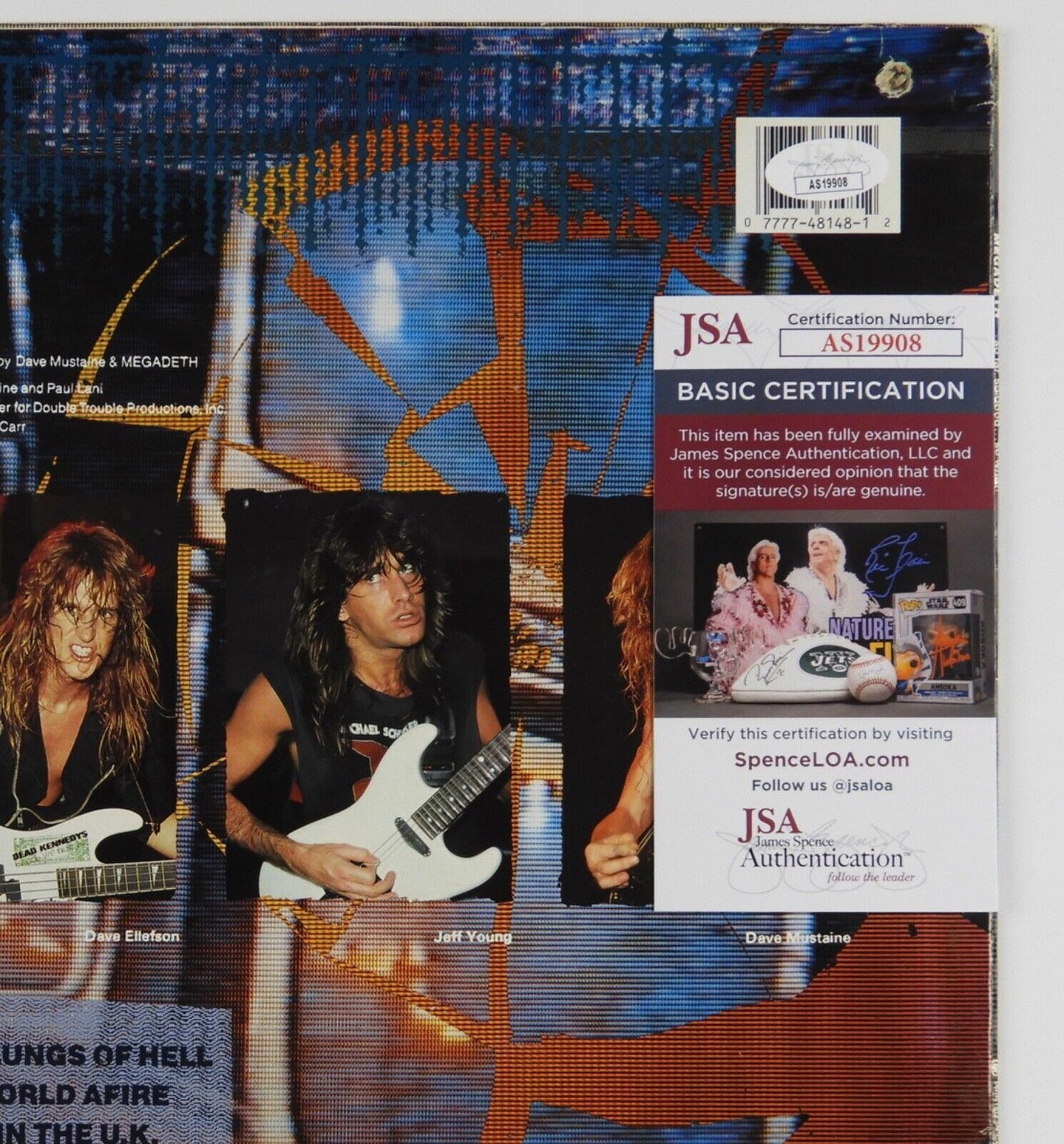Megadeth Dave Mustaine David Ellefson JSA Signed Autograph Album Record Vinyl