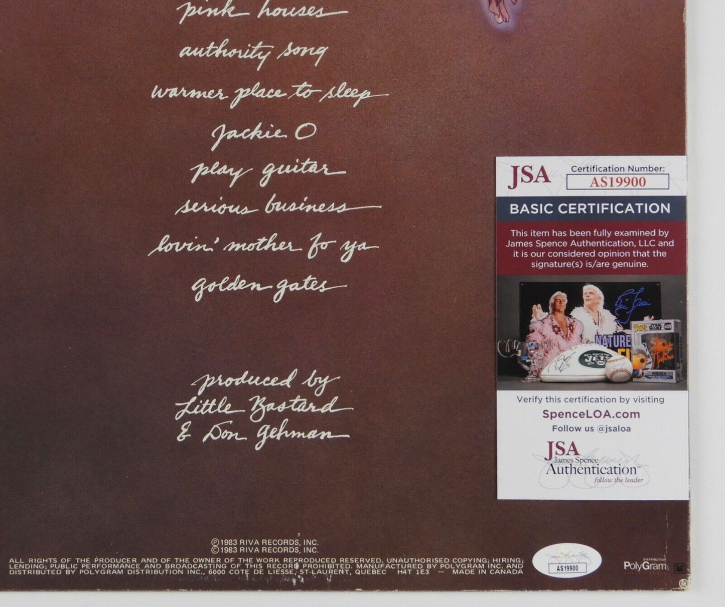 John Cougar Mellencamp JSA Signed Autograph Album Record Vinyl Uh-Huh