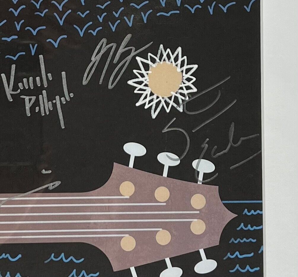 Robert Plant Steve Earl Emmylou Harris JSA Lampedusa Autograph Signed Poster