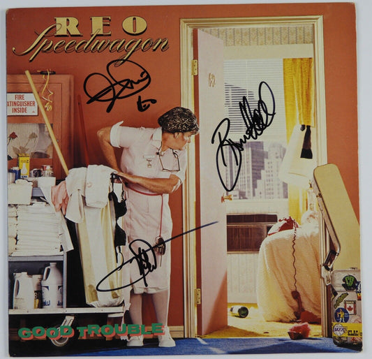 REO Speedwagon JSA Signed Autograph Record Album Vinyl Kevin Cronin Bruce Hall +