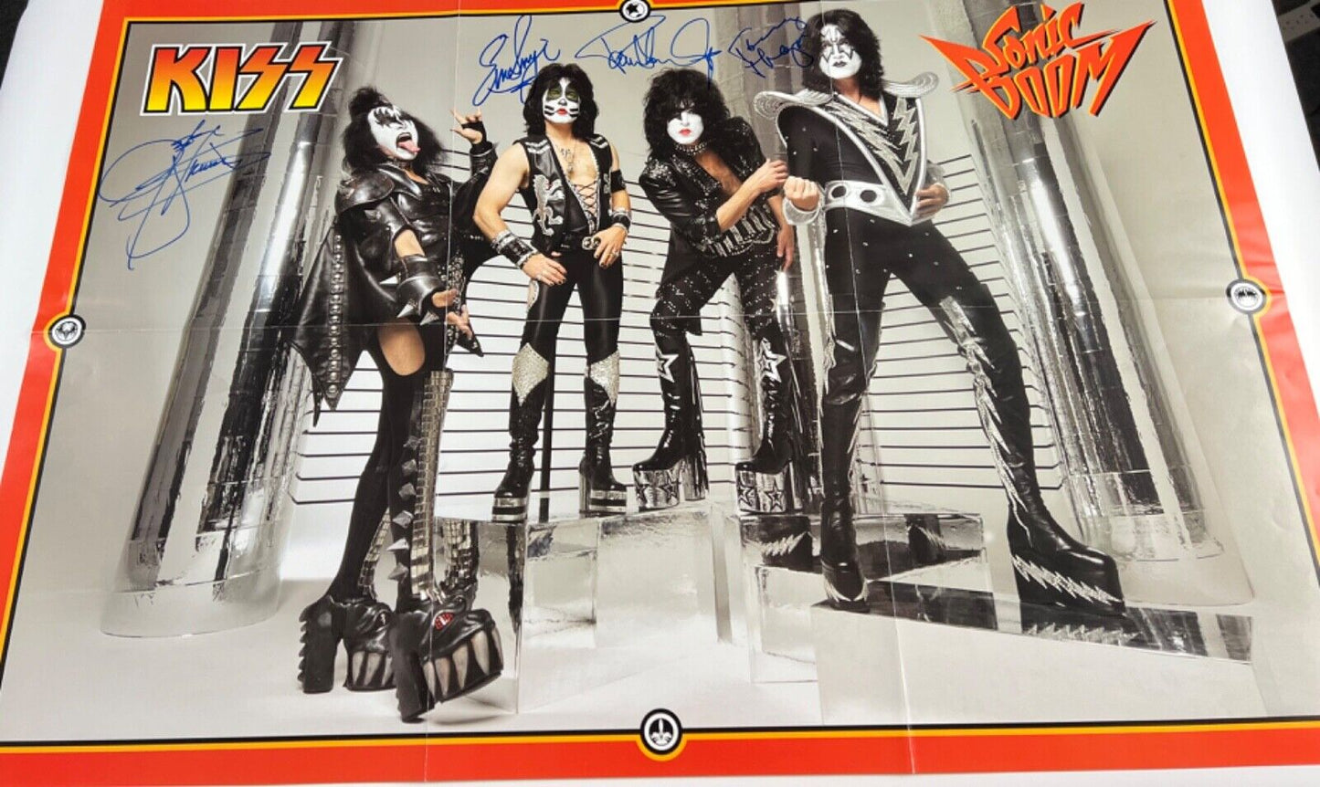 KISS JSA Signed Autograph Sonic Boom Poster Gene Simmons Paul Stanley +