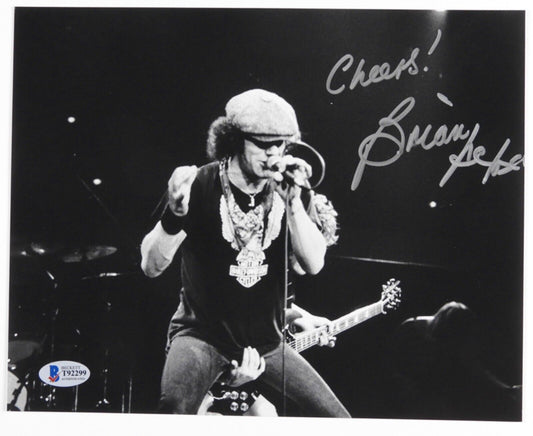 Brian Johnson Signed Autograph Beckett COA 8 x 10 AC/DC