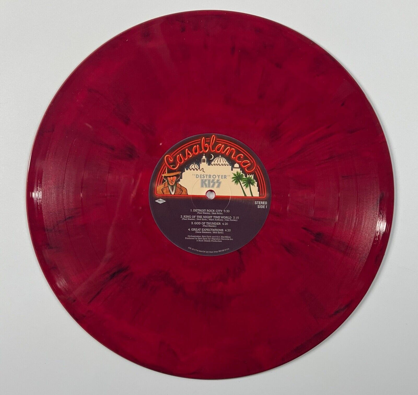 KISS JSA Autograph Signed Album Vinyl Record Destroyer Red Marble Vinyl 2018