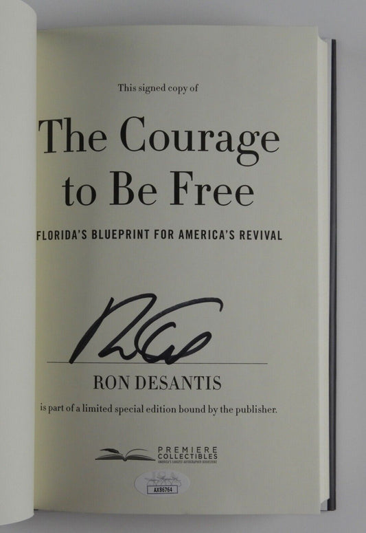 Ron DeSantis JSA Autograph Signed Book The Courage To Be Free