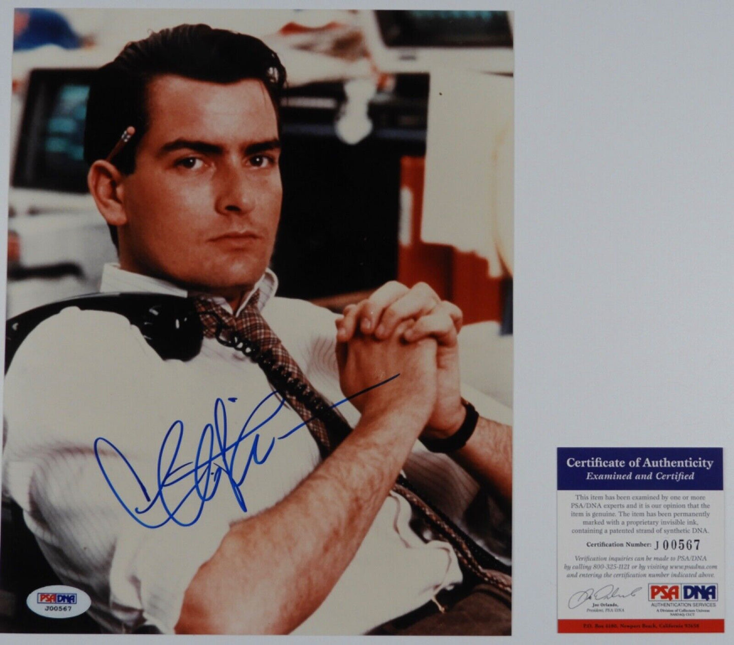 Charlie Sheen PSA Signed Autograph 8 x 10 Photo Wallstreet