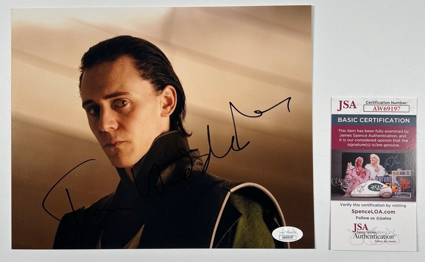 Tom Hiddleston Loki Thor JSA Signed Autograph Photo 8 x 10