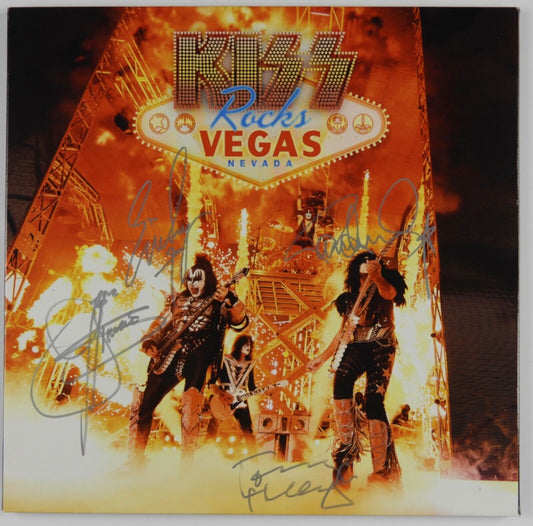 KISS Gene Simmons Paul Stanley JSA Fully Signed Autograph Record Rocks Vegas