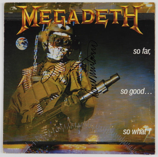 Megadeth Dave Mustaine David Ellefson JSA Signed Autograph Album Record Vinyl