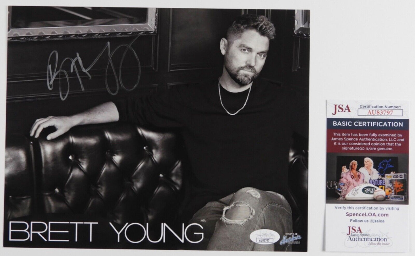 Brett Young JSA Fully Signed Autograph 8 x 10 Photo Country Music Star