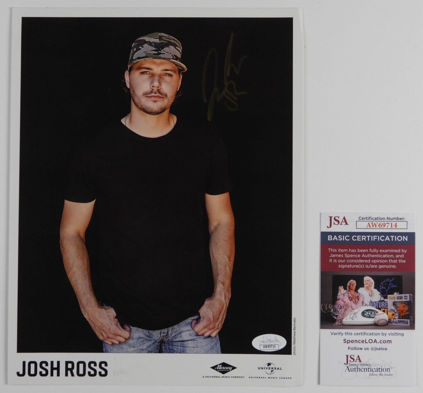 Josh Ross JSA Signed Autograph 8.5 x 11 photo