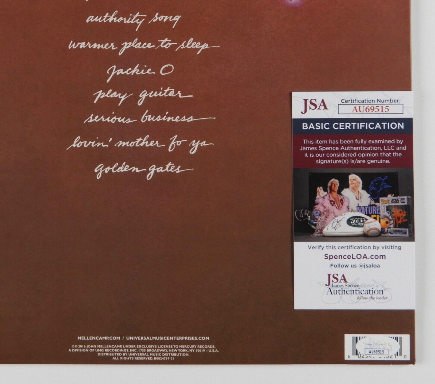 John Cougar Mellencamp JSA Signed Autograph Album Vinyl Record LP Uh-Huh