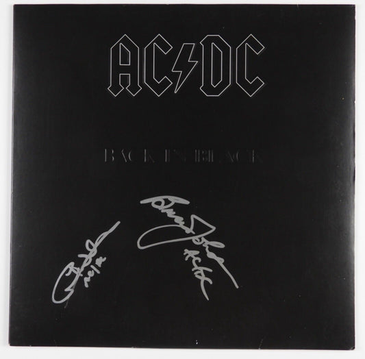 AC/DC Angus Young Brian Johnson JSA Signed Autograph Album Record Vinyl Back In