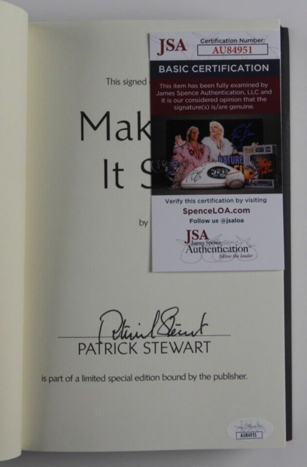 Patrick Stewart JSA Autograph Signed Book Making It So