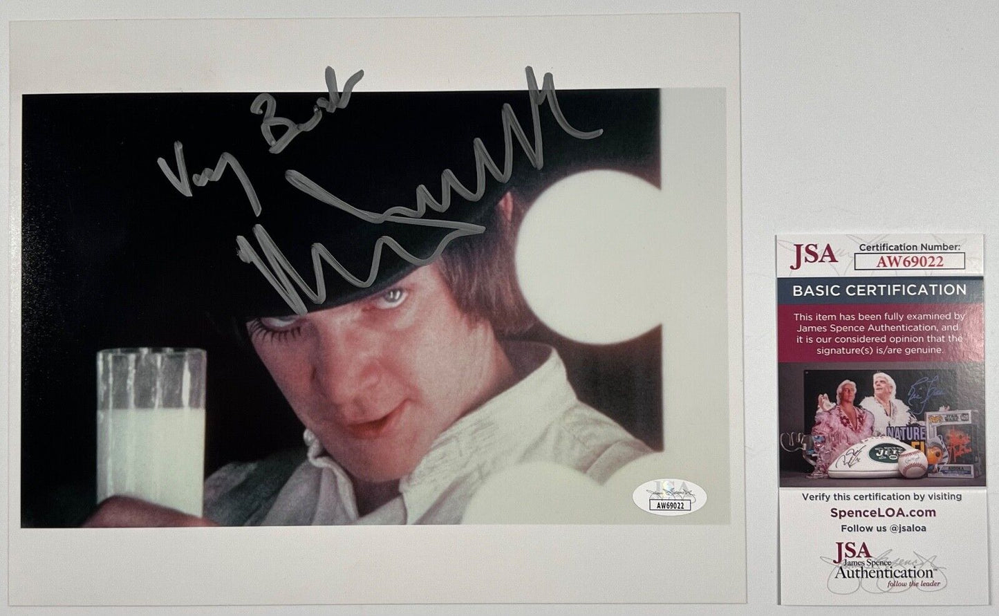 Malcom McDowell JSA Signed Autograph 8 x 10 photo