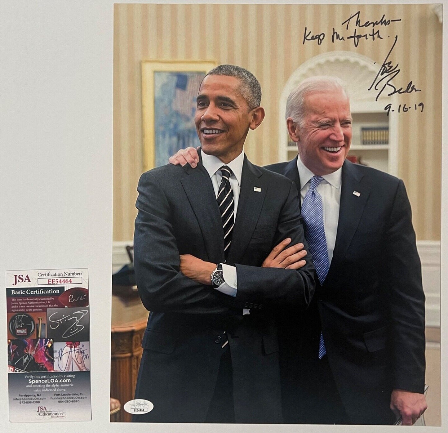 Joe Biden 46th President JSA Autograph Signed Photo COA 11 x14 President Obama