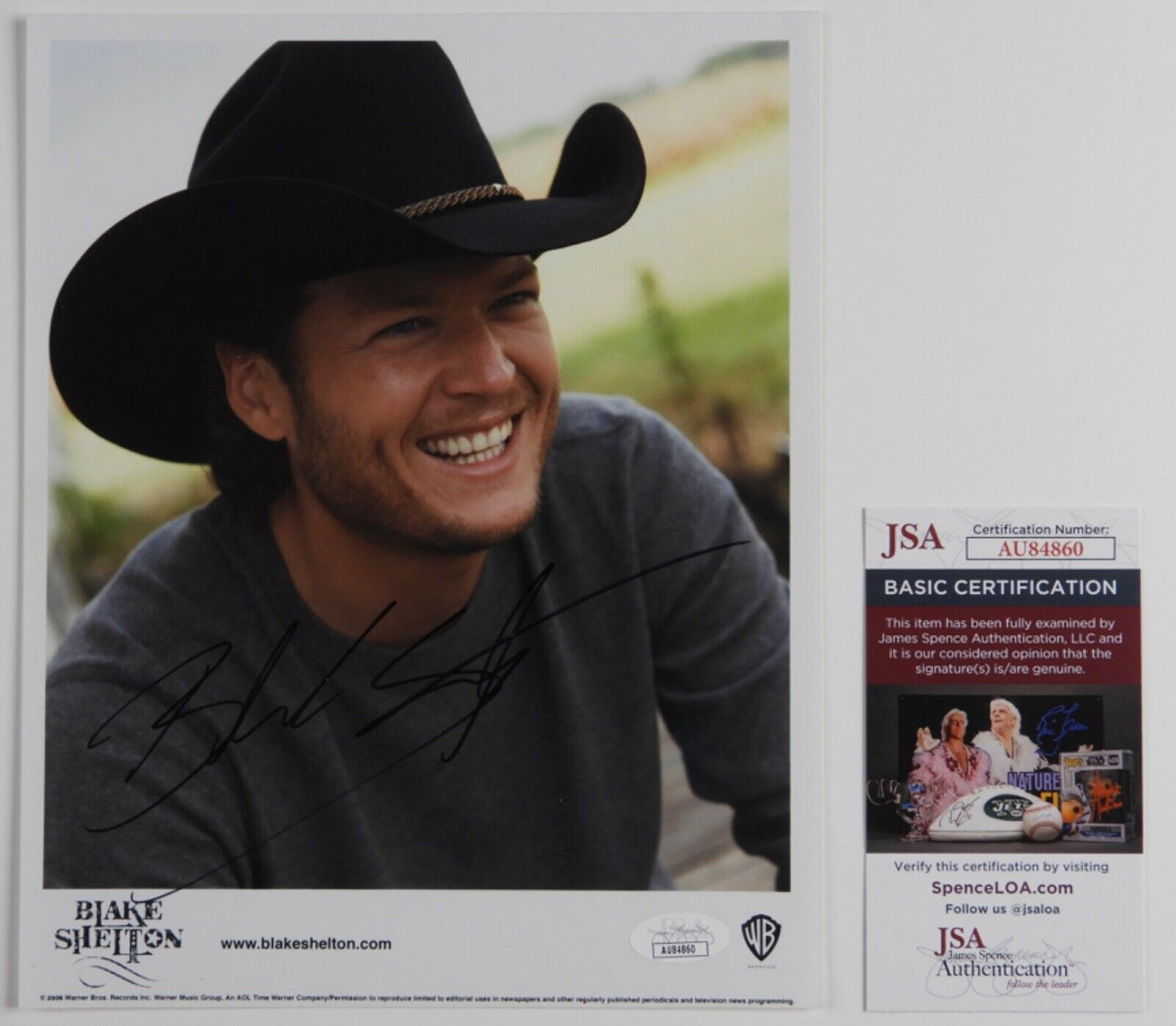 Blake Shelton JSA Autograph Signed 8 x 10 promo photo