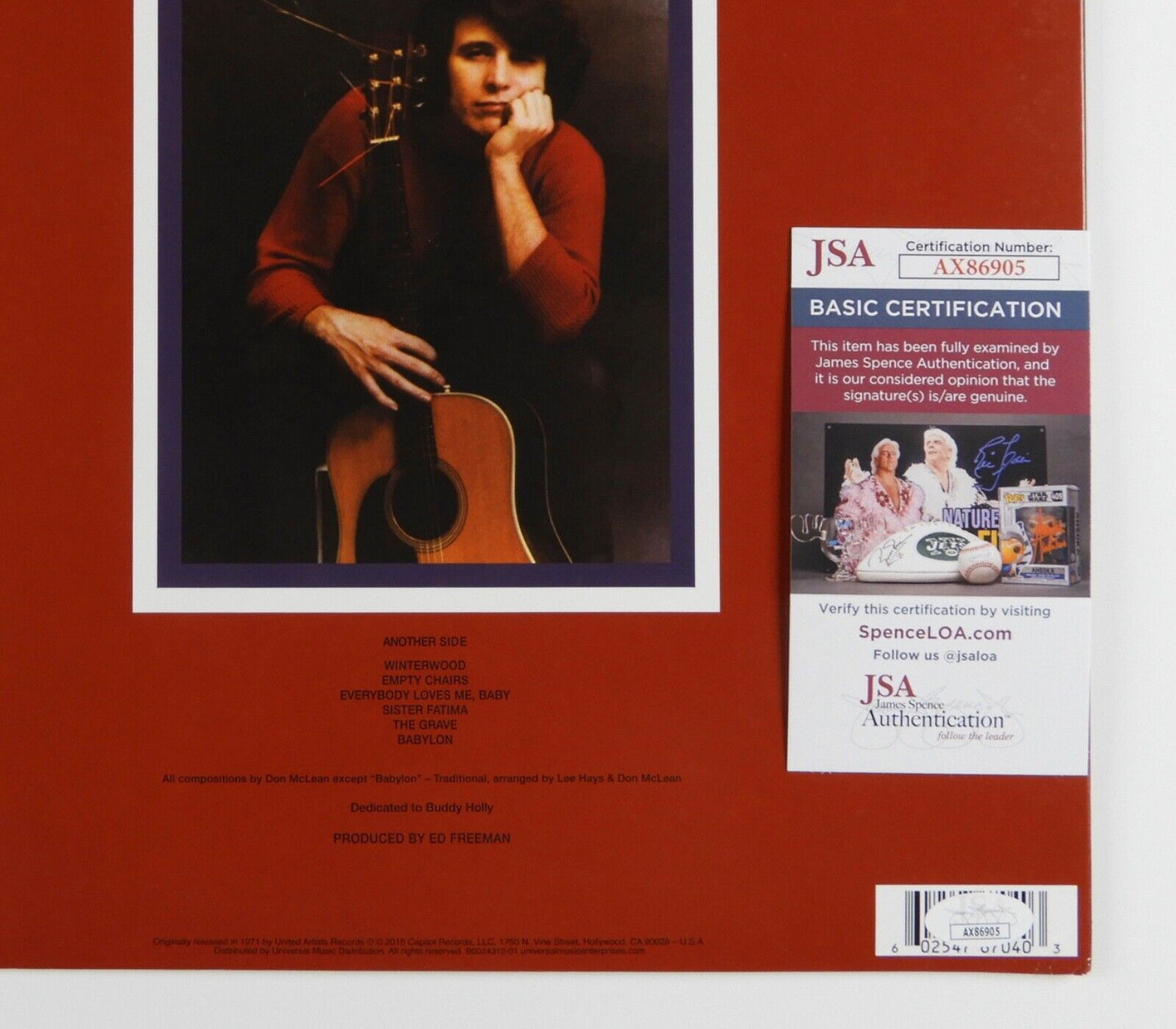 Don Mclean JSA Signed Autograph Album Record Vinyl American Pie