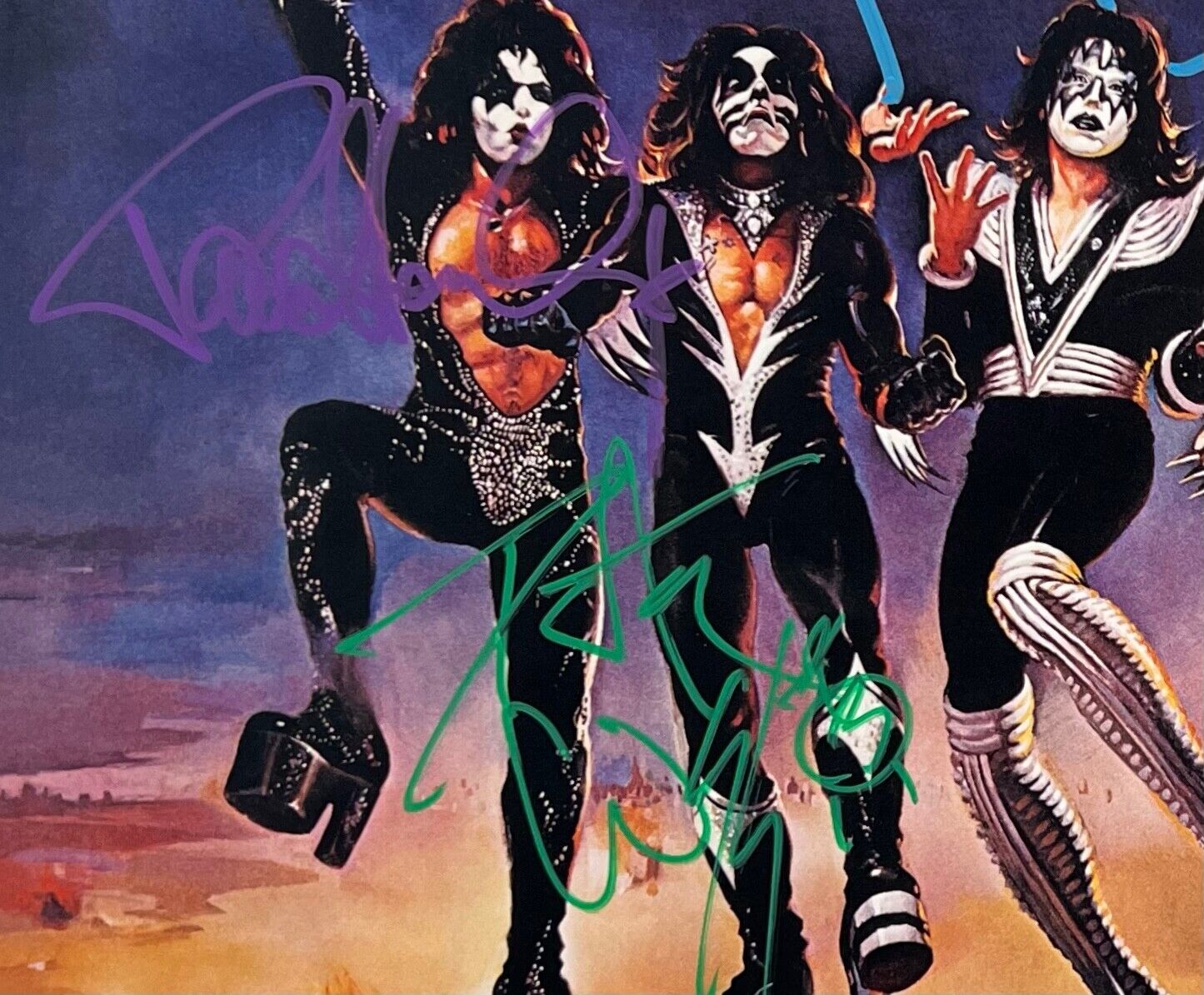 KISS JSA Autograph Signed Album Vinyl Record Destroyer Red Marble Vinyl 2018