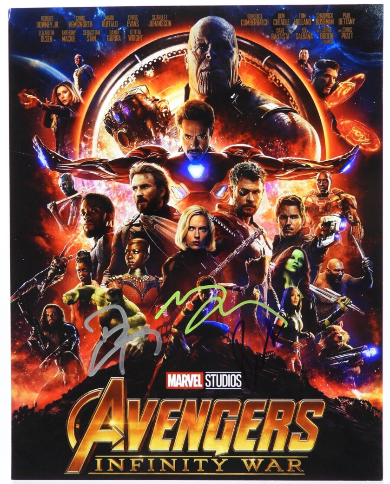 Avengers Autograph JSA 11 x 14 Signed Photo Mark Ruffalo Cheadle Elba