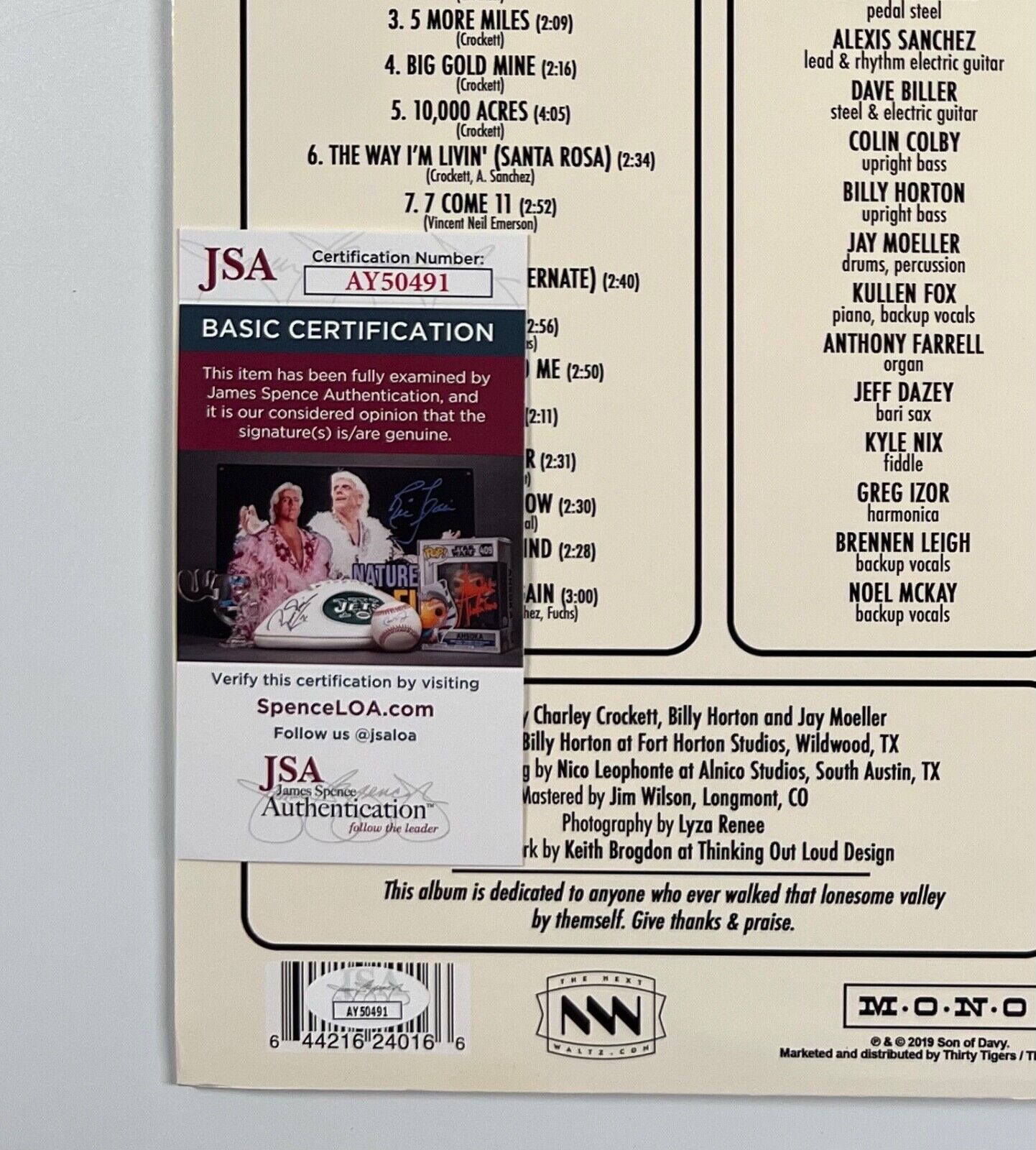 Charley Crockett JSA Signed Autograph Record Album The Valley