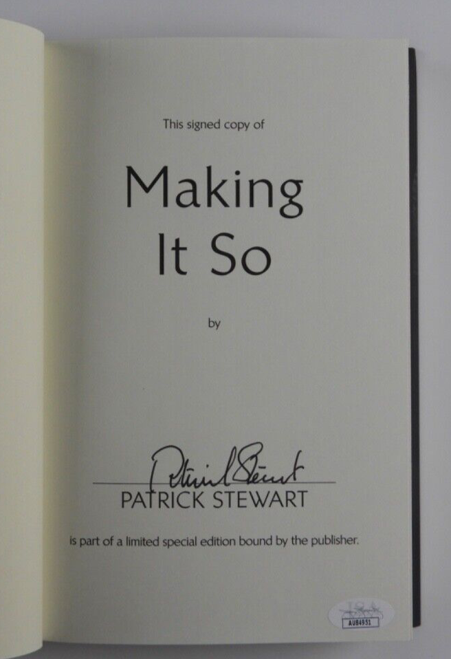 Patrick Stewart JSA Autograph Signed Book Making It So