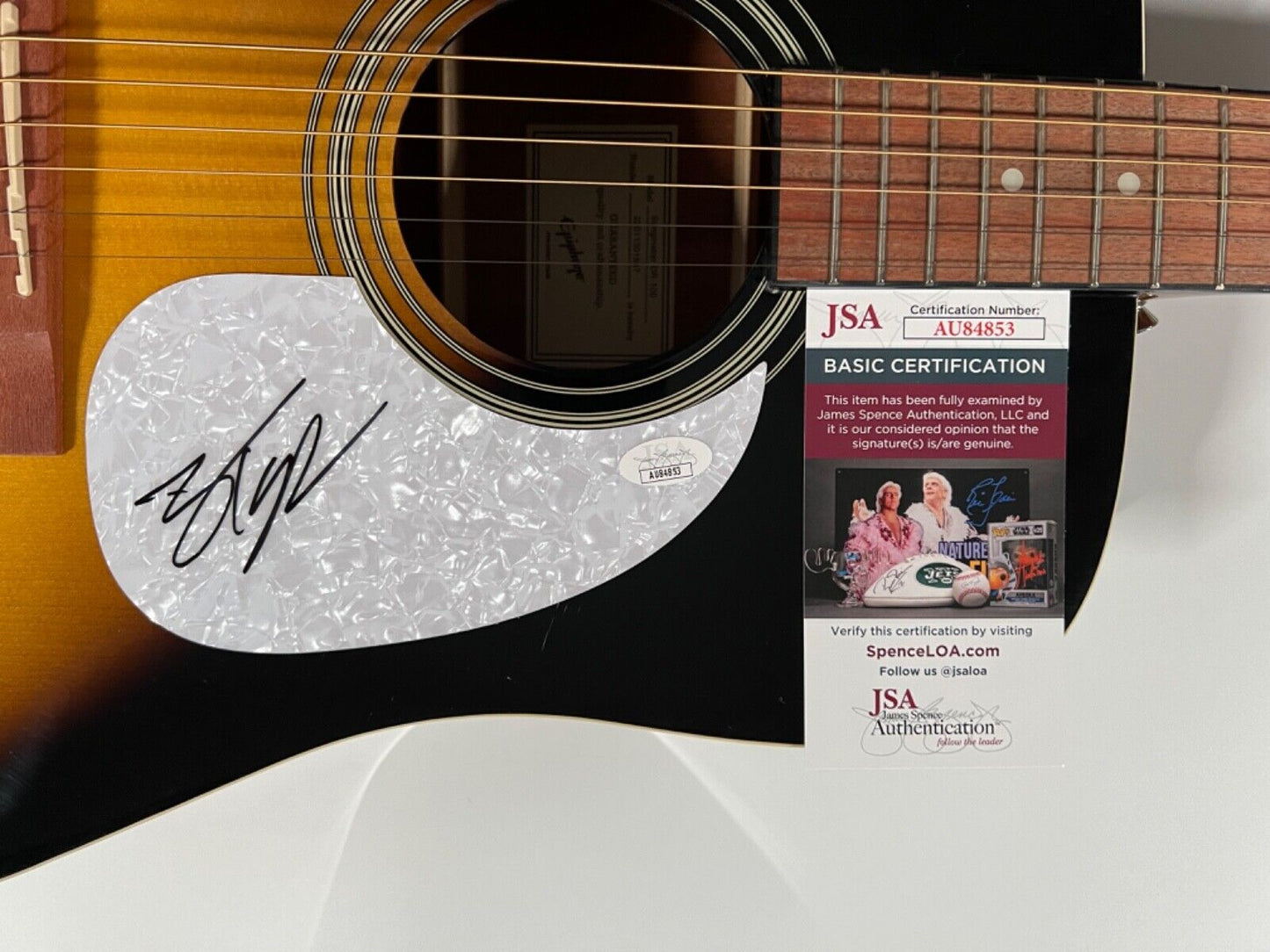 Zach Top JSA Autograph Signed Guitar Epiphone Acoustic