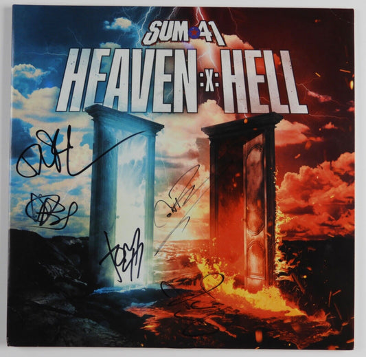 Sum 41 JSA Signed Autograph Record Album Vinyl Heaven X Hell Deryck Whibley