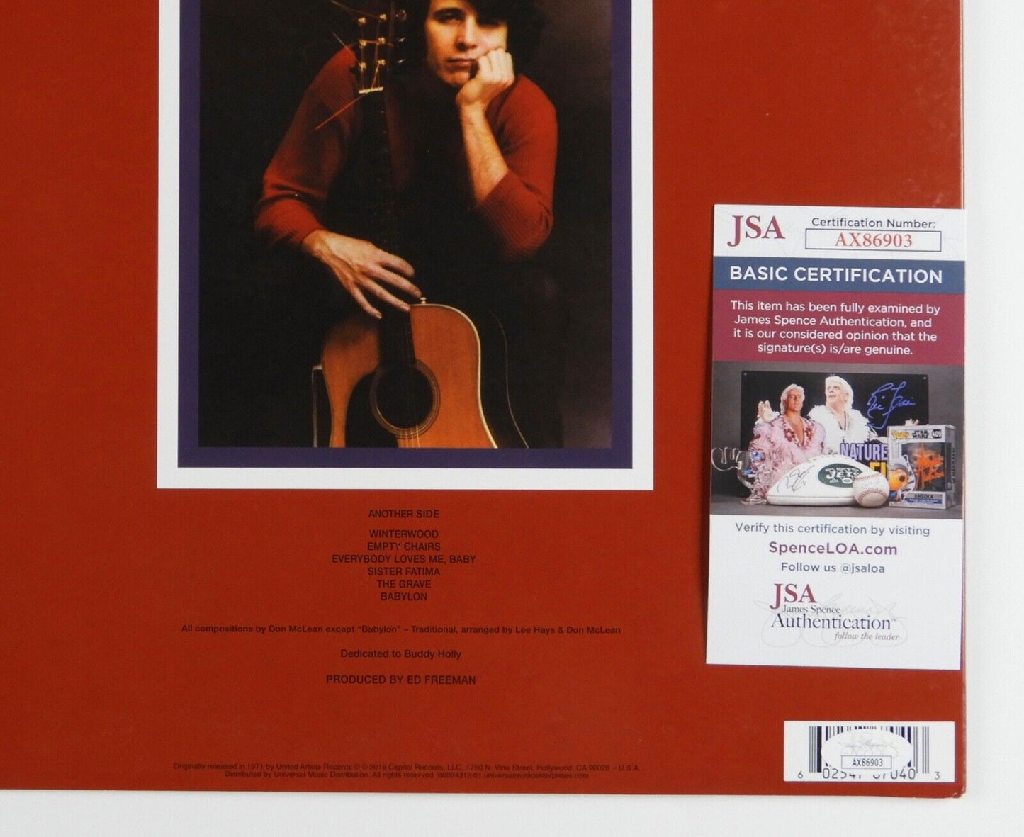 Don Mclean JSA Signed Autograph Album Record Vinyl American Pie