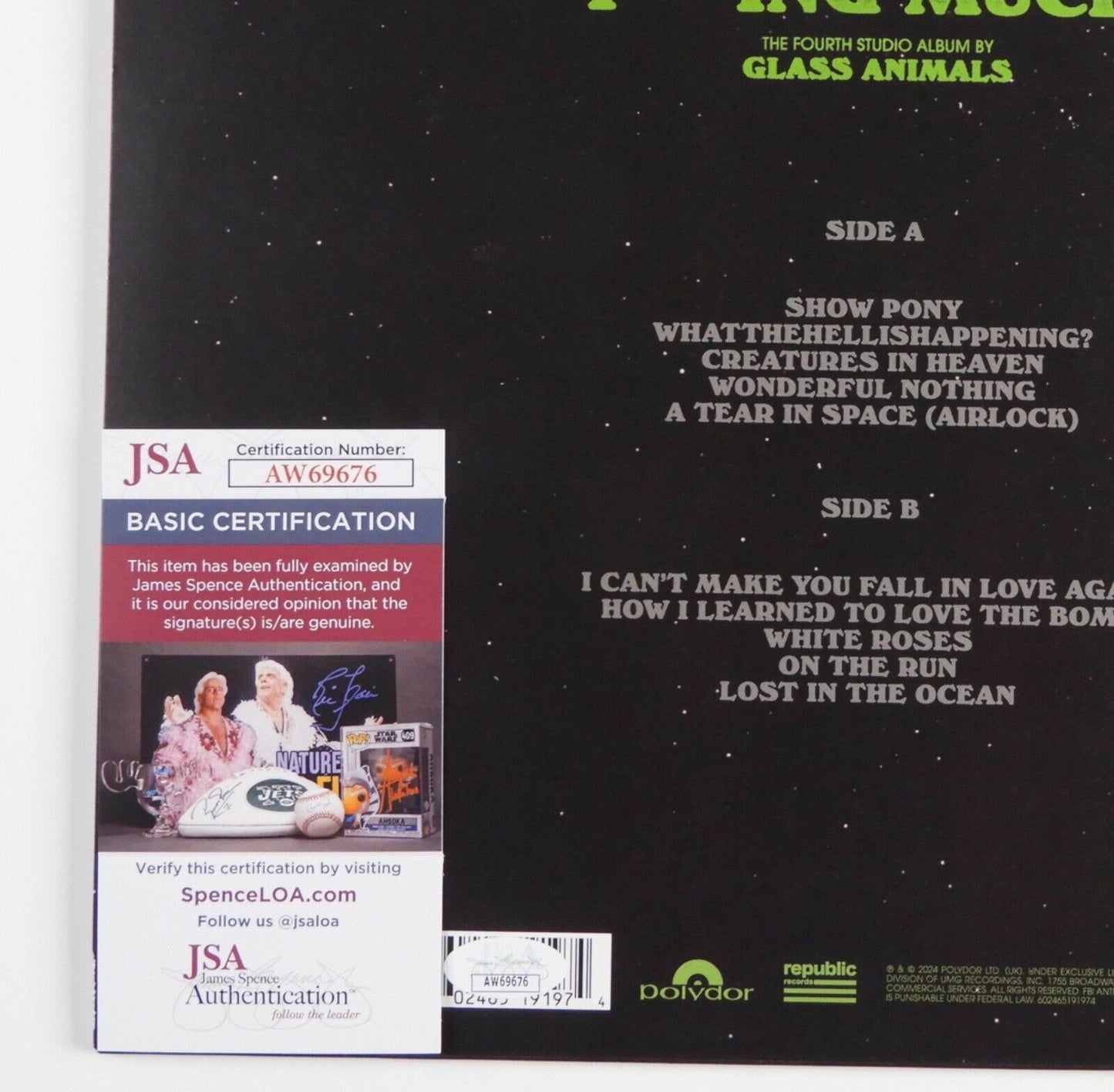 Glass Animals Fully Signed Autograph Album JSA Record Vinyl I Love You So Much