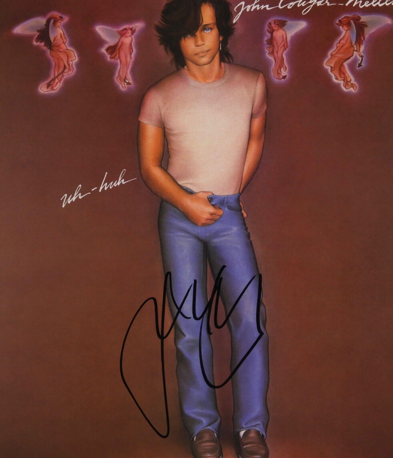 John Cougar Mellencamp JSA Signed Autograph Album Vinyl Record LP Uh-Huh