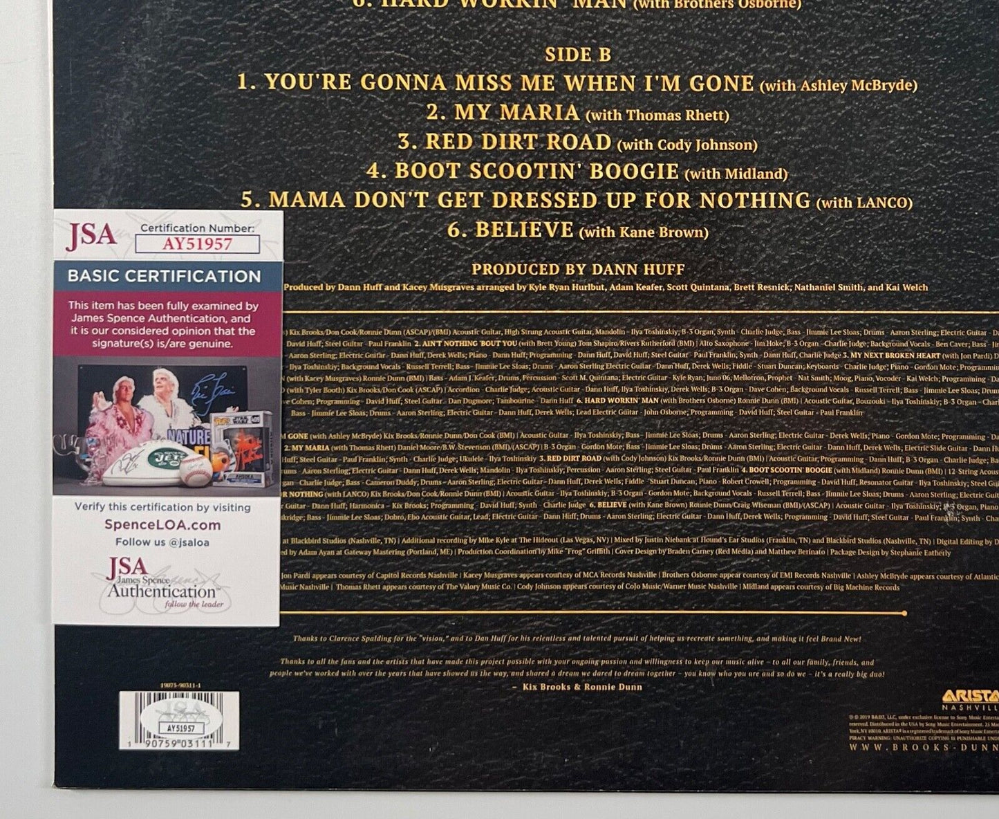 Books & Dunn JSA Autograph Signed Album Vinyl Record Album Reboot