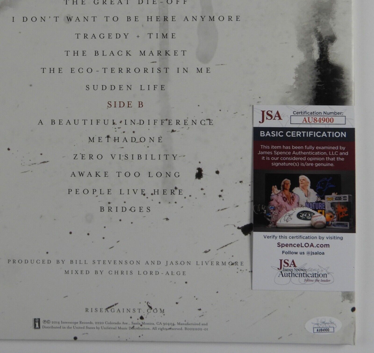 Rise Against JSA Signed Autograph Album Record Vinyl The Black Market