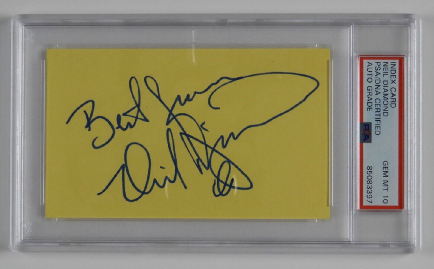 Neil Diamond PSA COA Signed Autograph Cut Encapsulation Gem Mint 10