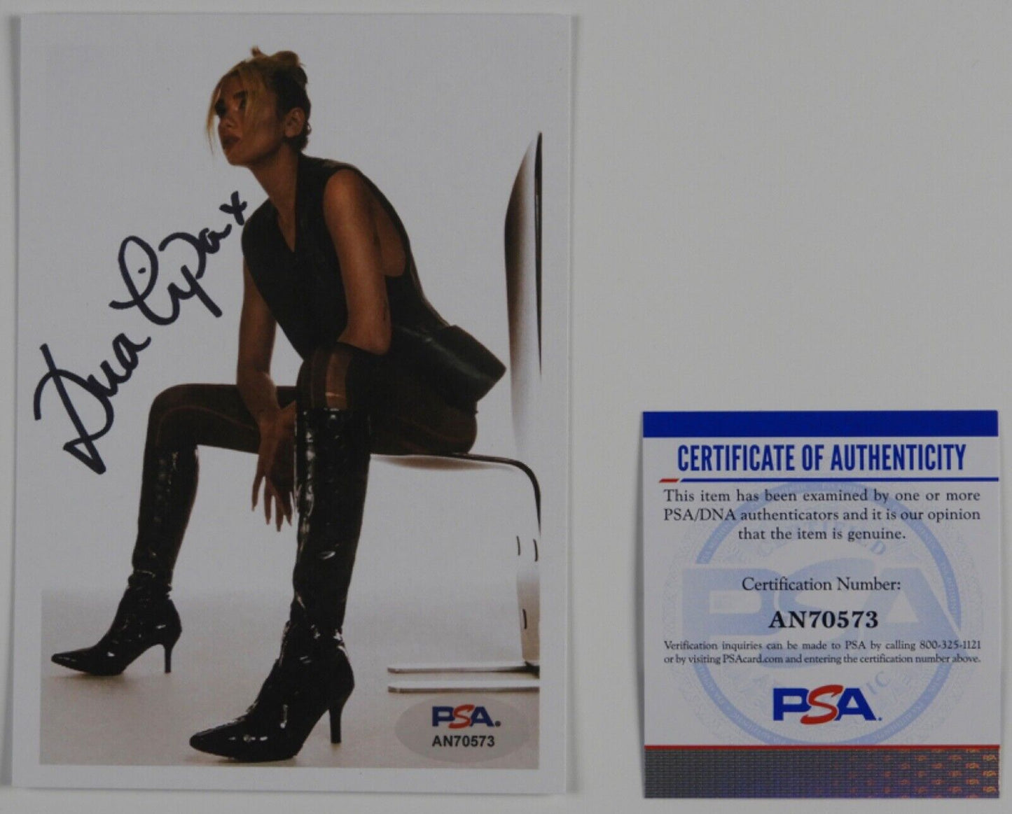 Dua Lipa Autographed Signed PSA Autograph Card w Cassette