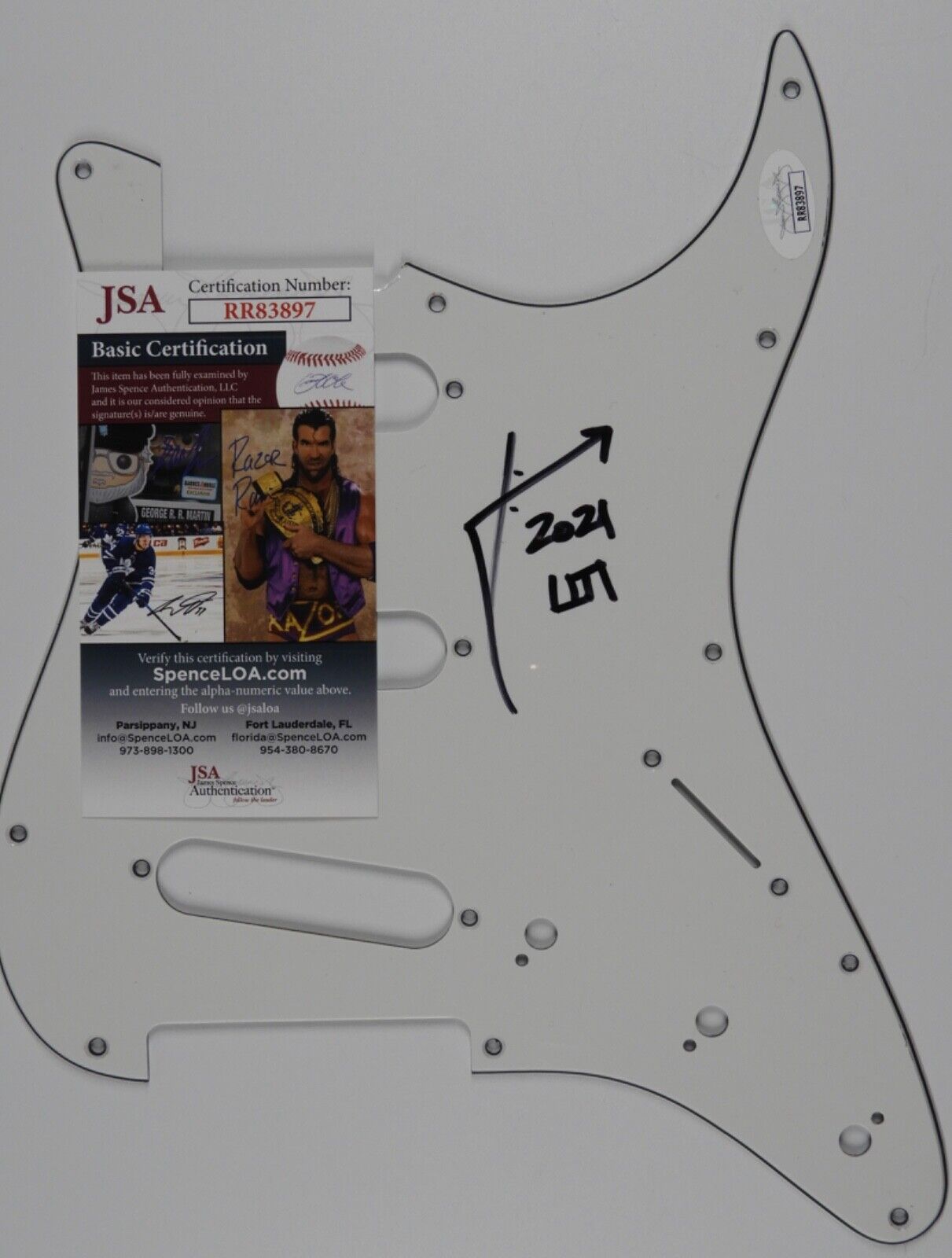 Jared Leto JSA Autograph Signed Guitar Guard Strat Kickplate