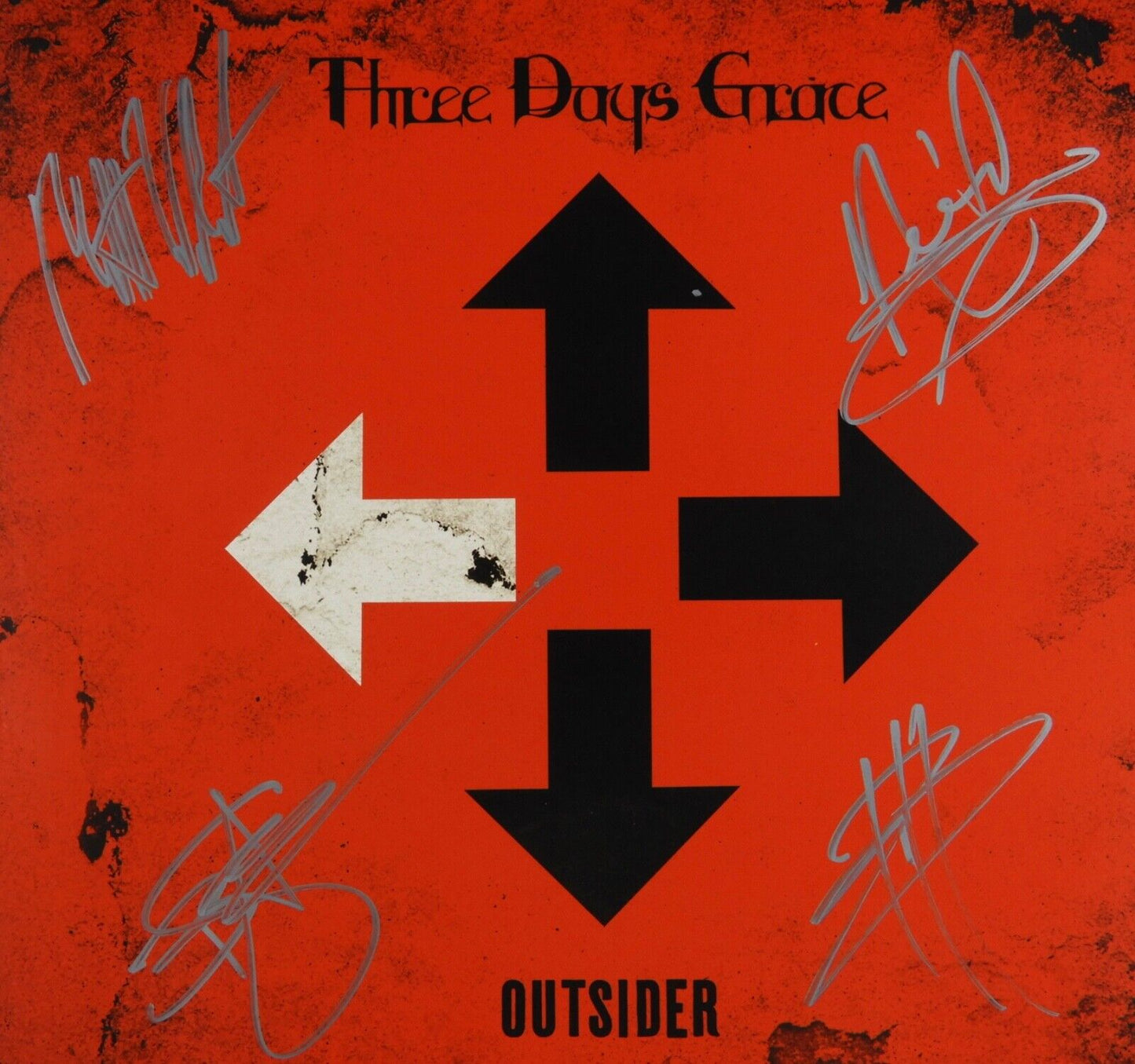 Three Days Grace JSA Signed Autograph Album Record Vinyl Outsider