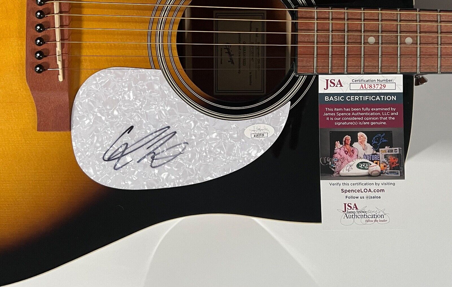 Chris Lane JSA Autograph Signed Guitar Epiphone Acoustic