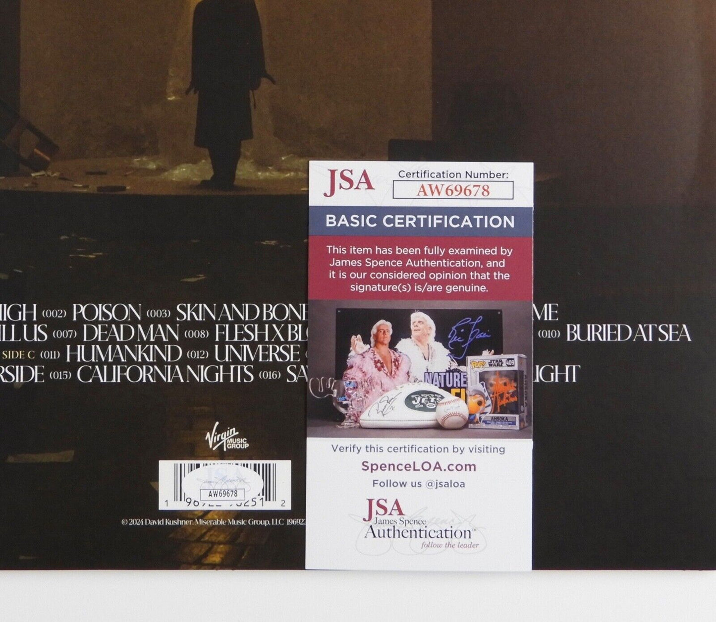 David Kushner Signed Autograph Album JSA Record Vinyl The Dichotomy