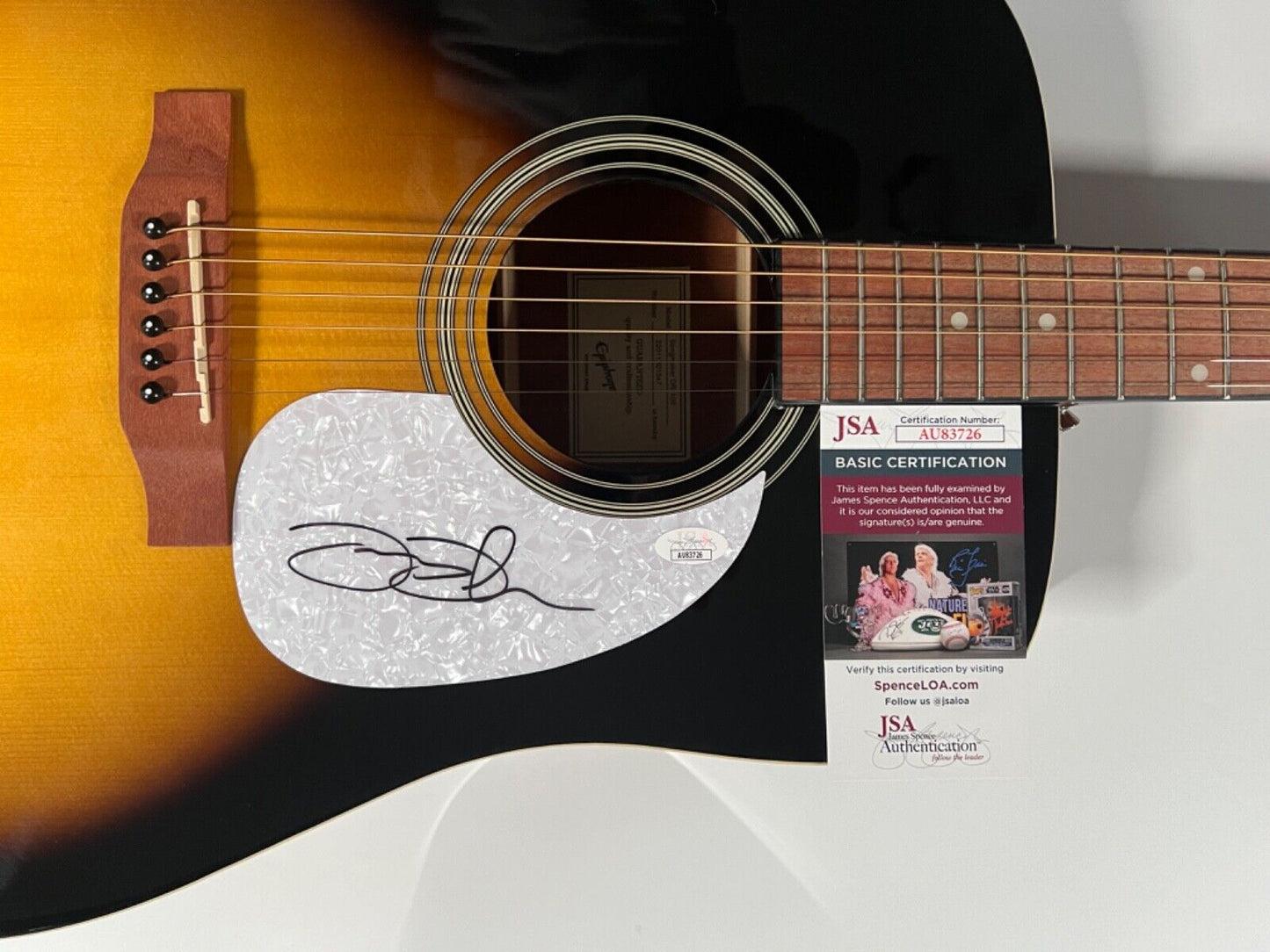 Jamey Johnson JSA Autograph Signed Guitar Epiphone Acoustic