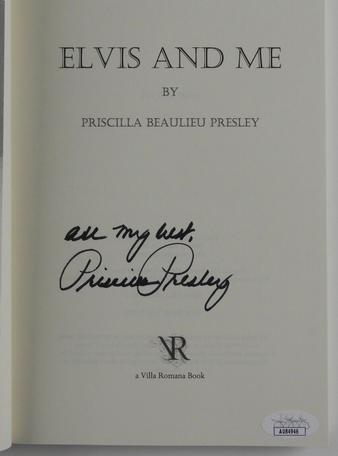 Priscilla Presley JSA Autograph Signed Book Elvis And Me