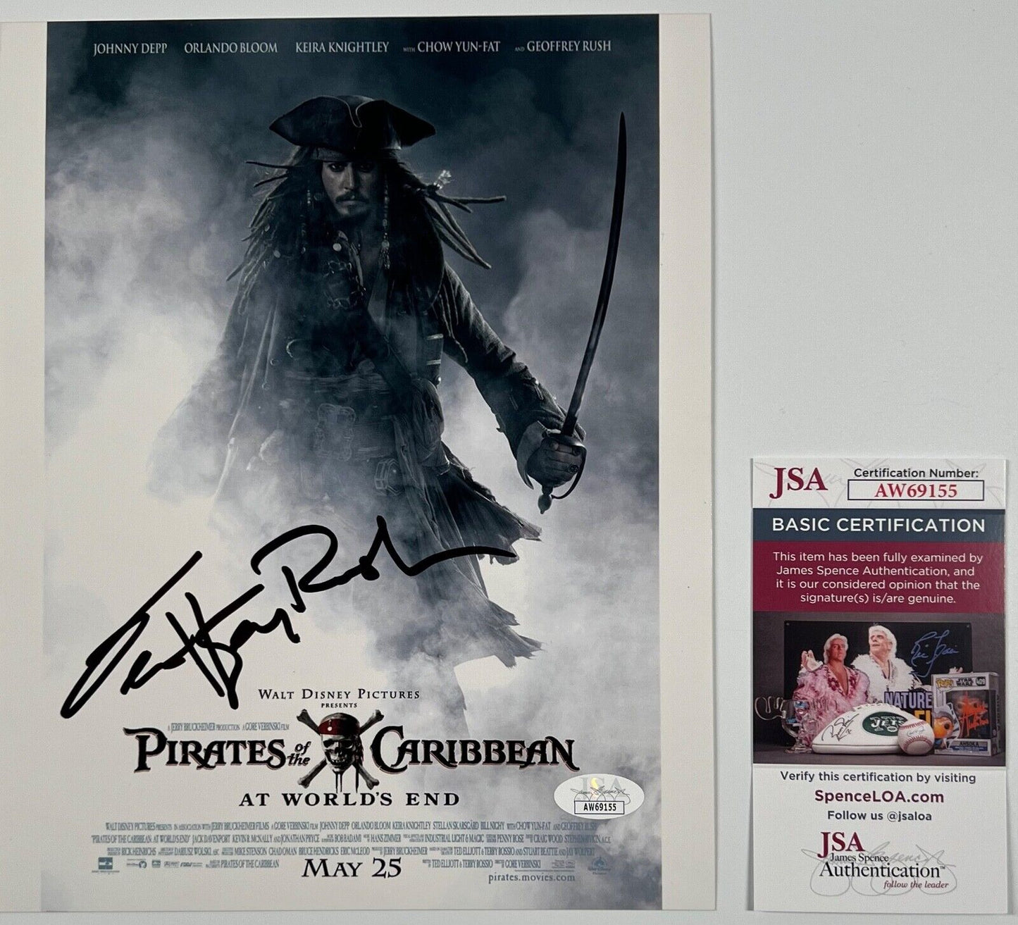 Geoffrey Rush Pirates Of The Caribbean JSA Signed Autograph 8 x 10 photo