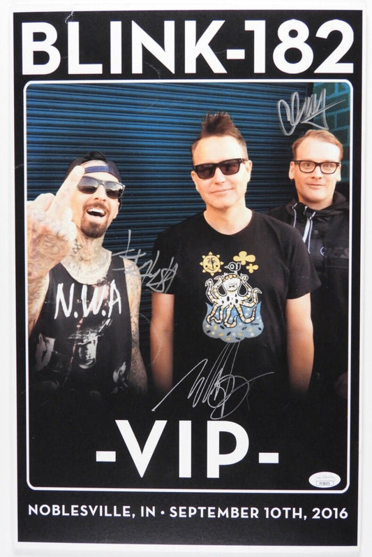 Blink 182 JSA Signed Autograph  Fully Signed VIP Poster