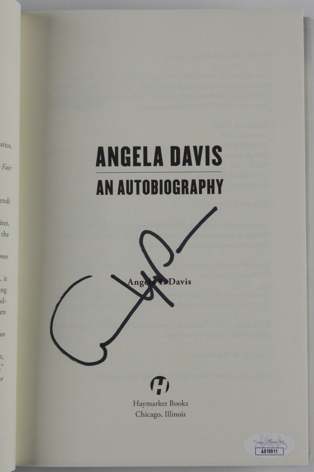 Angela Davis JSA Autograph Signed Book An Autobiography Hardcover Activist