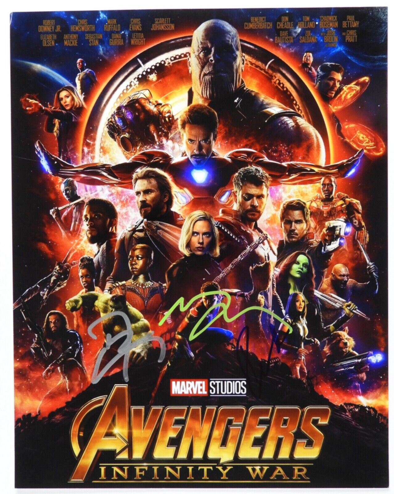 Avengers Autograph JSA 11 x 14 Signed Photo Mark Ruffalo Cheadle Elba