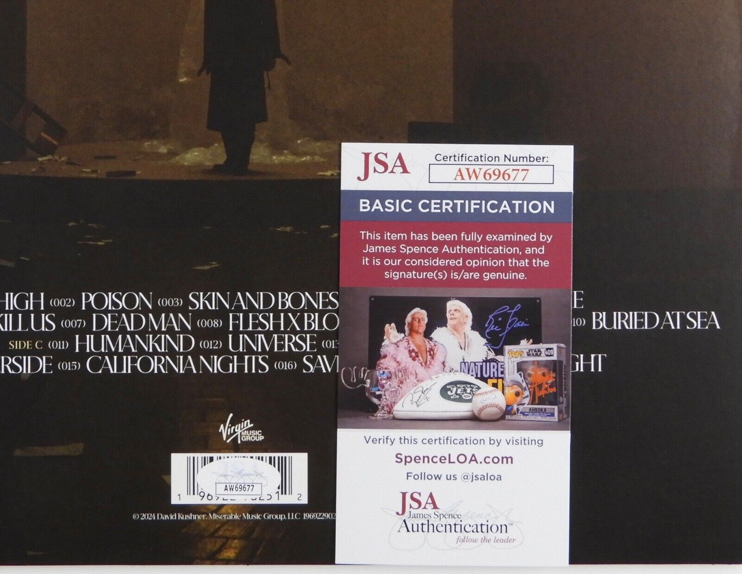 David Kushner Signed Autograph Album JSA Record Vinyl The Dichotomy