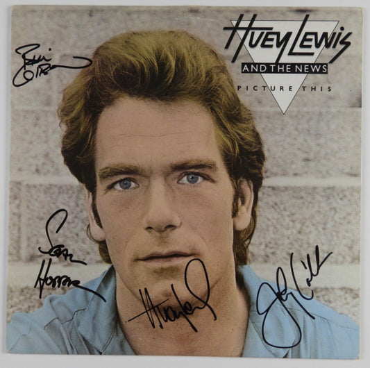 Huey Lewis And The News JSA Signed Autograph Album Record Vinyl Picture This