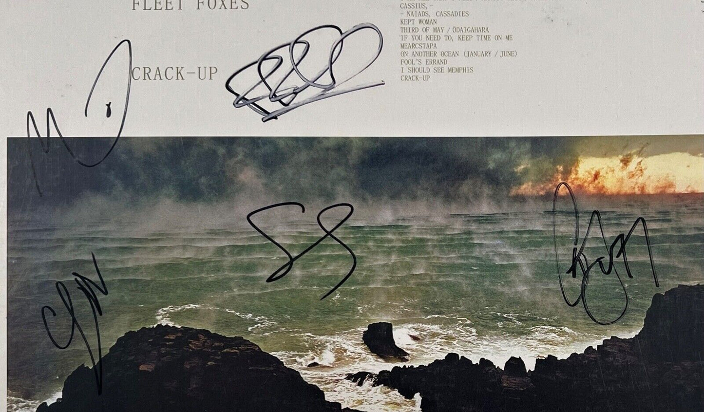 Fleet Foxes JSA Fully Autograph Signed Record Album Vinyl Crack-up