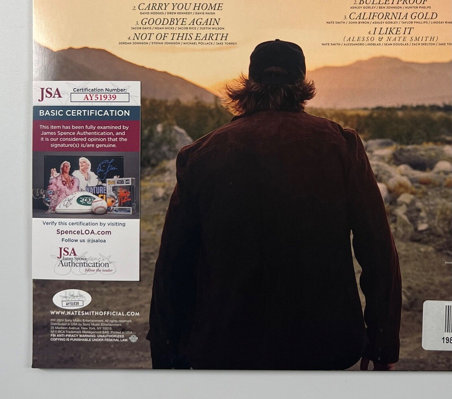Nate Smith JSA Autograph Signed Album Vinyl California Gold